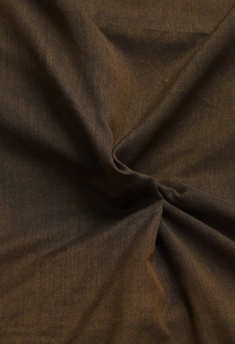 Olive Green Pure  Cotton Linen Saree With Tassels-UNM65250