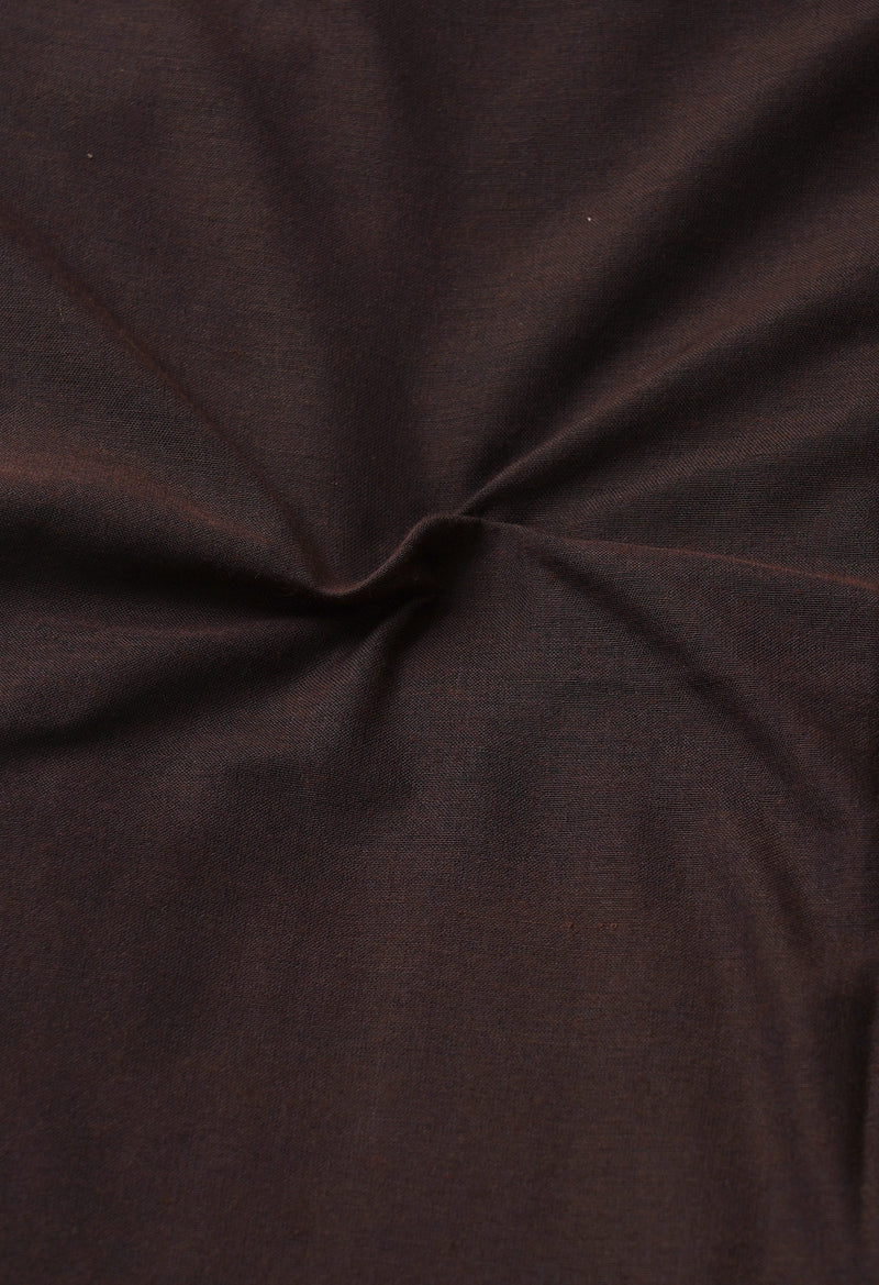 Dark Brown Pure Cotton Linen Saree-UNM65271