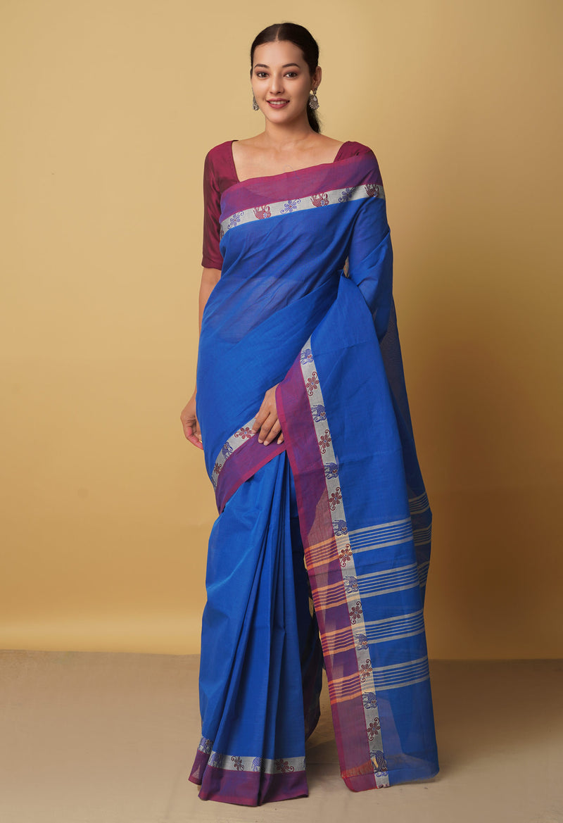 Blue Pure Pavani Venkatagiri Cotton Saree-UNM65659