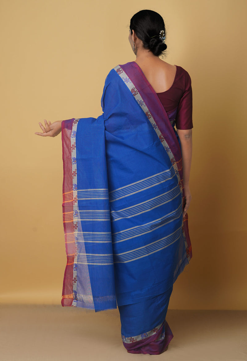 Blue Pure Pavani Venkatagiri Cotton Saree-UNM65659