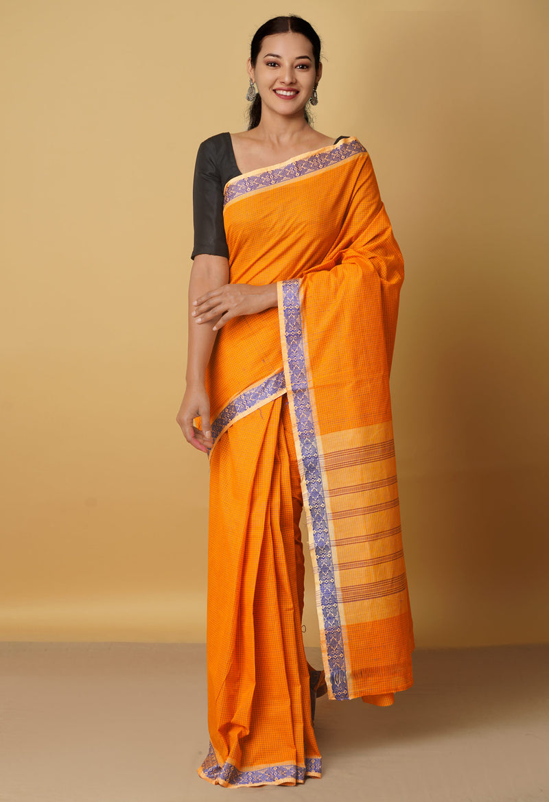 Orange Pure Pavani Venkatagiri Cotton Saree-UNM65676
