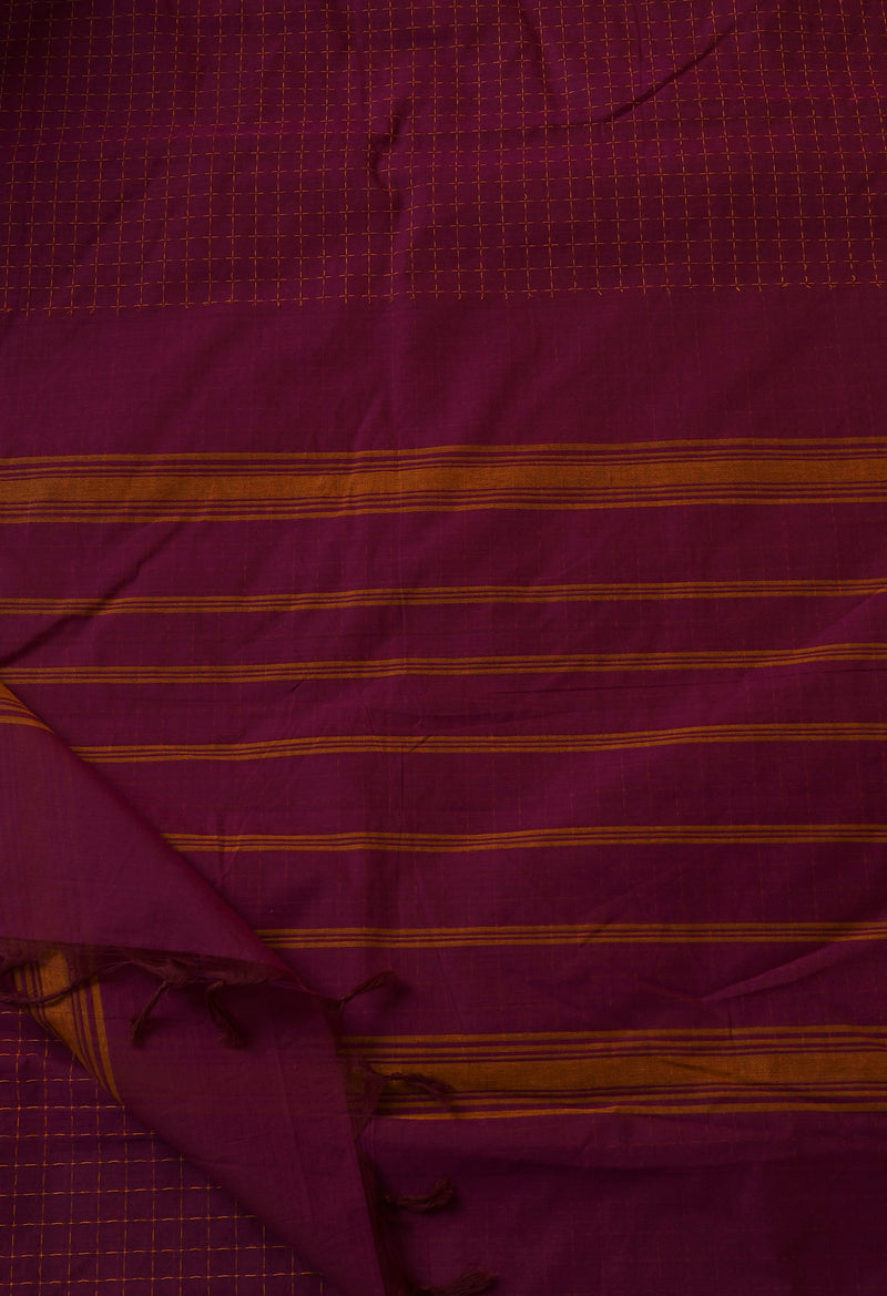 Purple Pure Handloom Pavani Chettinad Cotton Saree-UNM65799