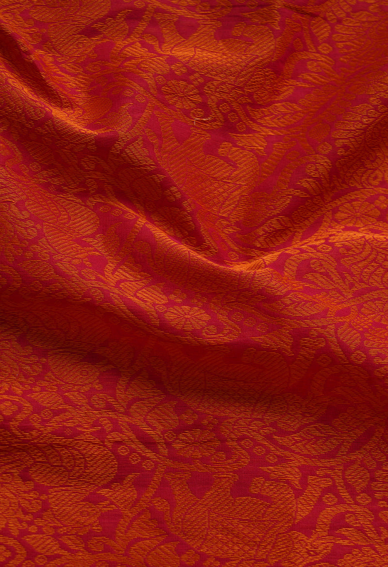 Orange Pure Handloom Pavani Chettinad Cotton Saree-UNM65802