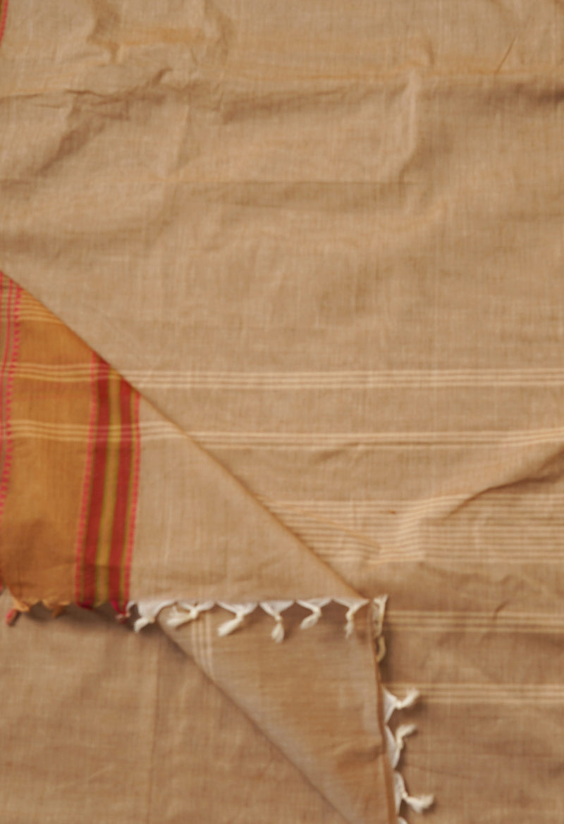 Cream Pure Handloom Pavani Chettinad Cotton Saree-UNM65852