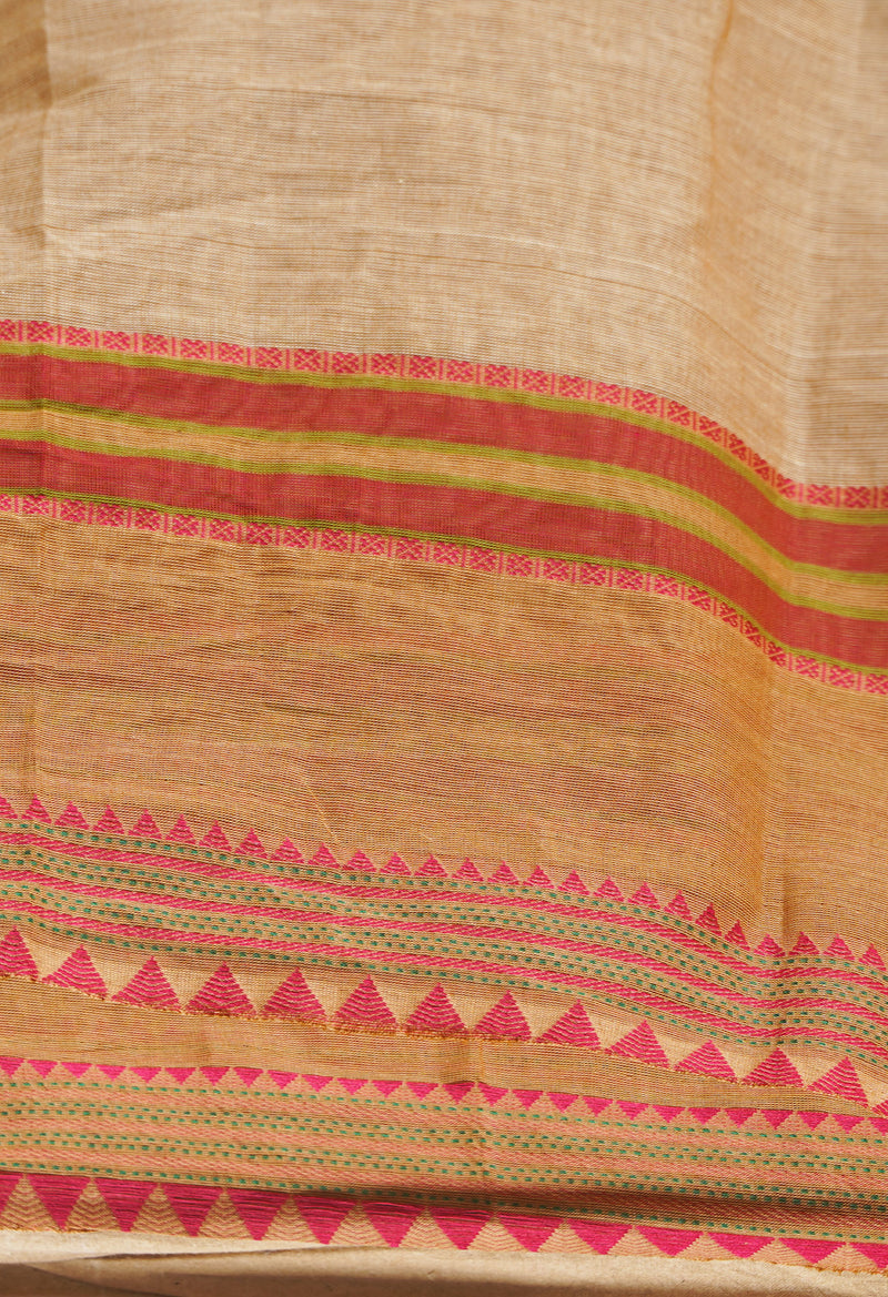 Cream Pure Handloom Pavani Chettinad Cotton Saree-UNM65852