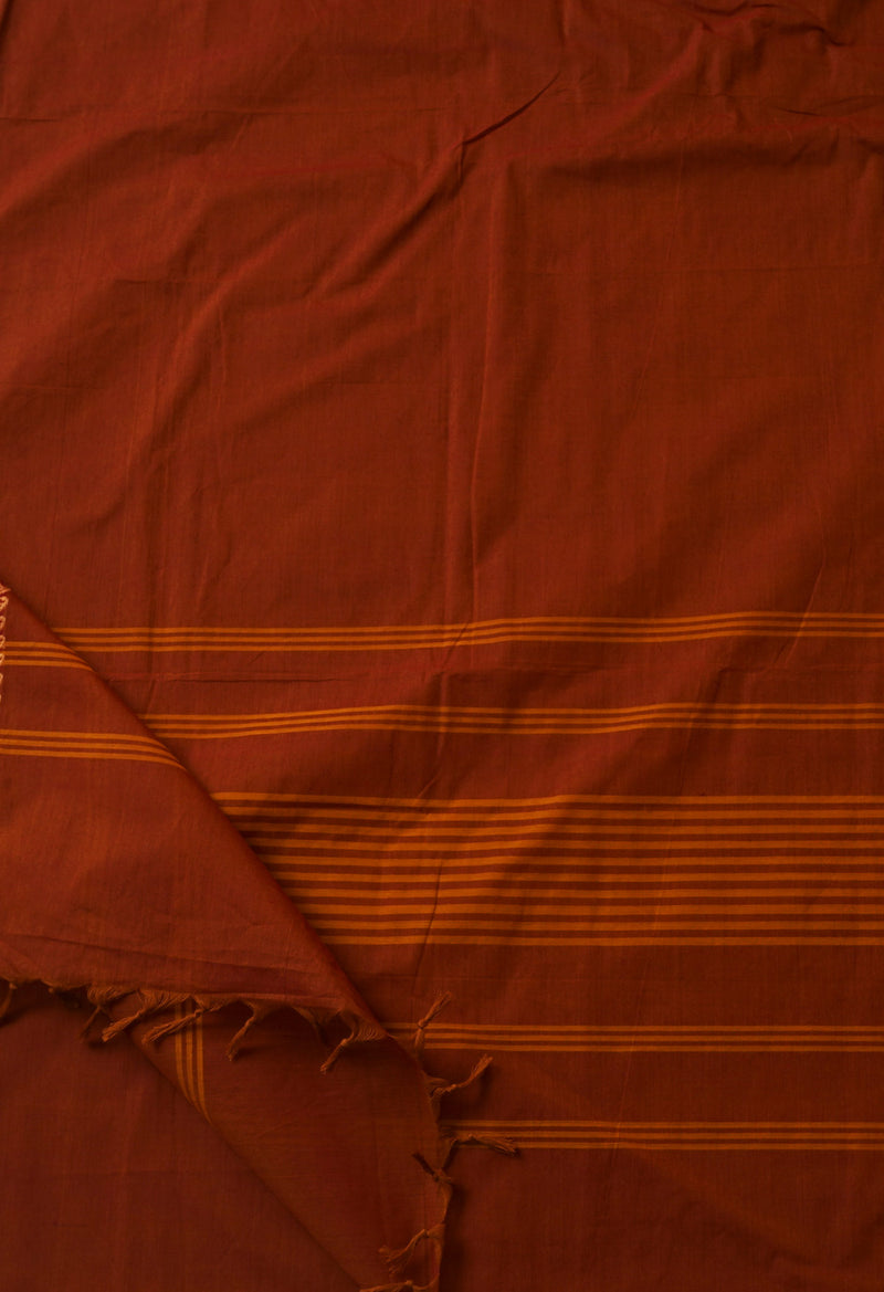 Brown Pure Handloom Pavani Chettinad Cotton Saree-UNM65859