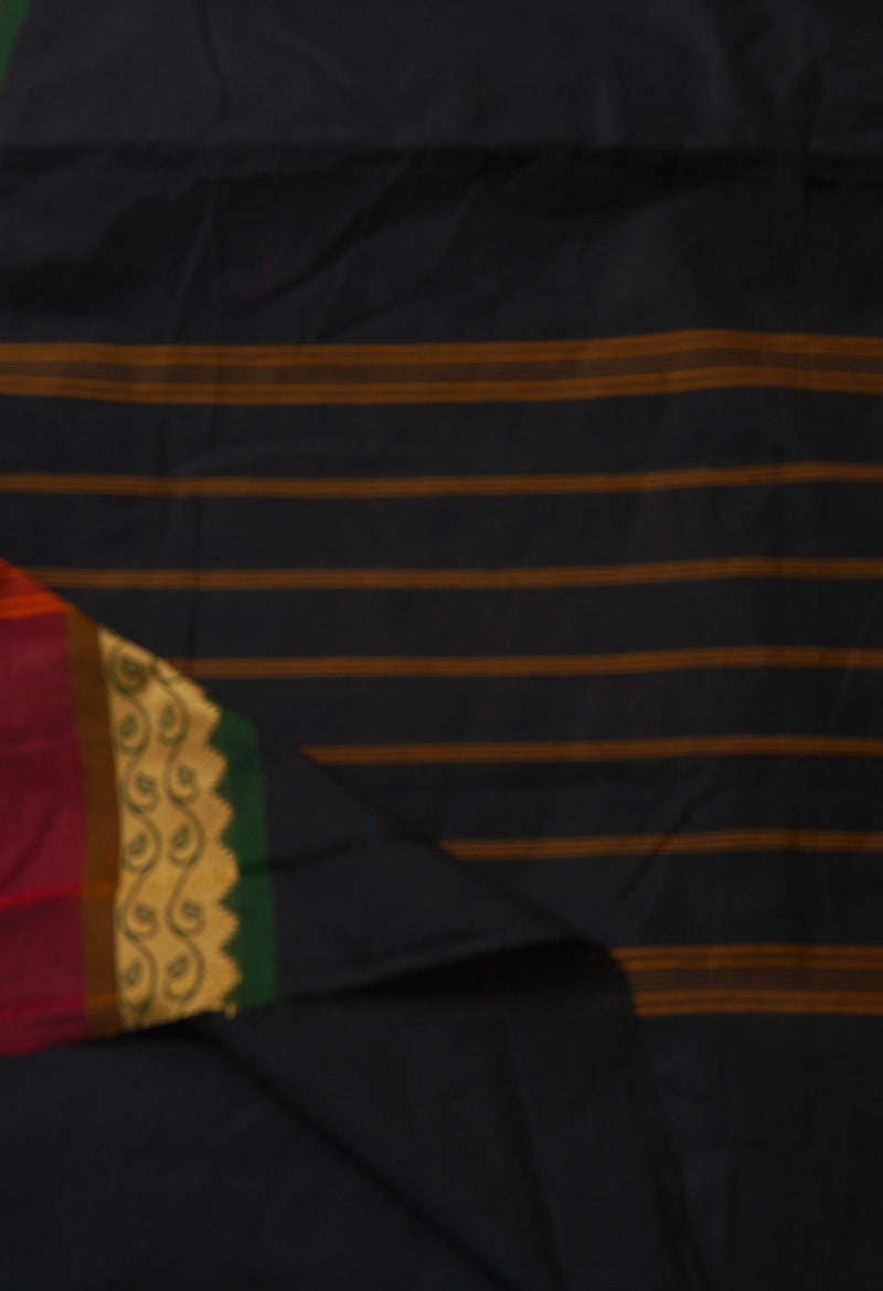 Navy Blue Pure Pavani Handcrafted Kanchi Cotton Saree-UNM65902