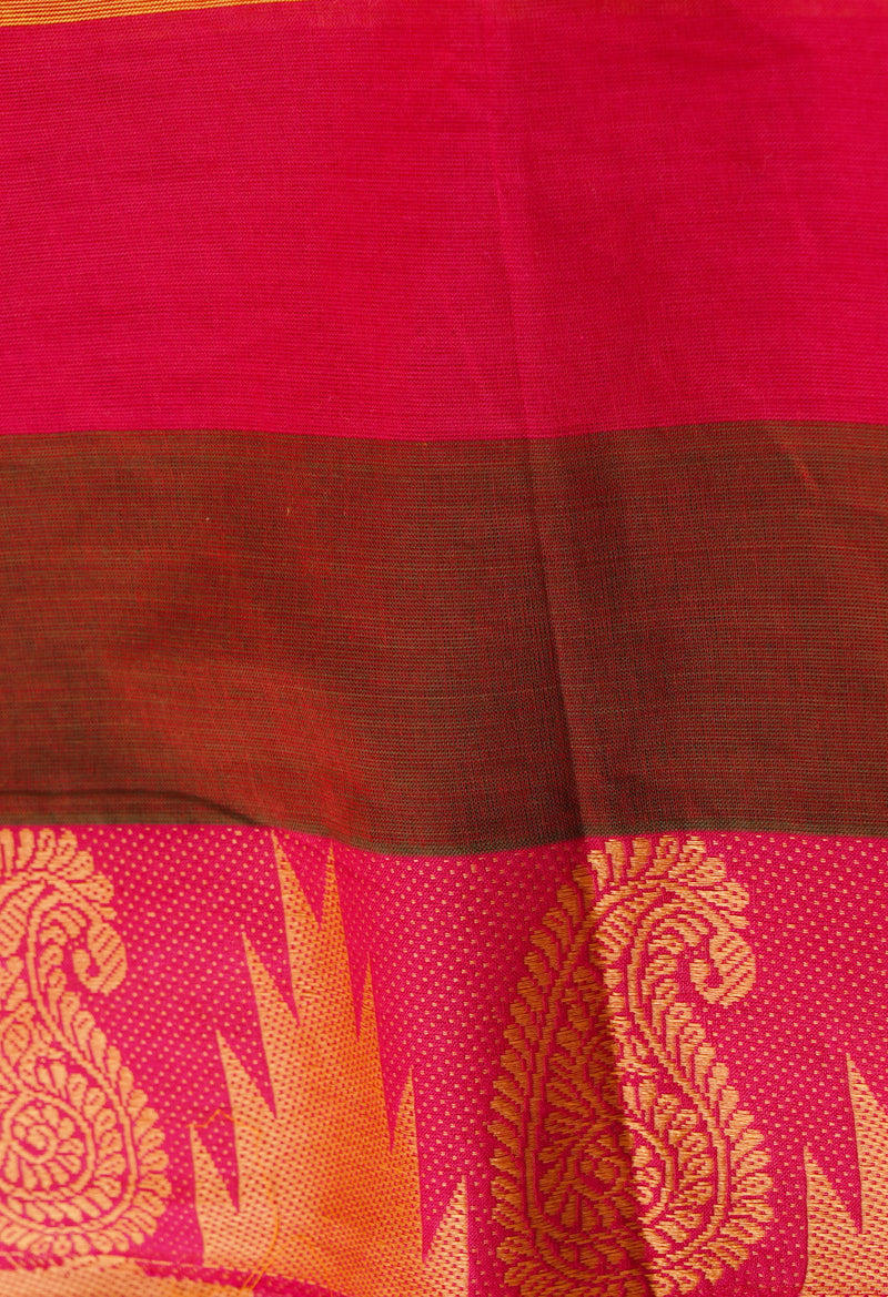 Multi Pure Pavani Handcrafted Kanchi Cotton Saree-UNM65904