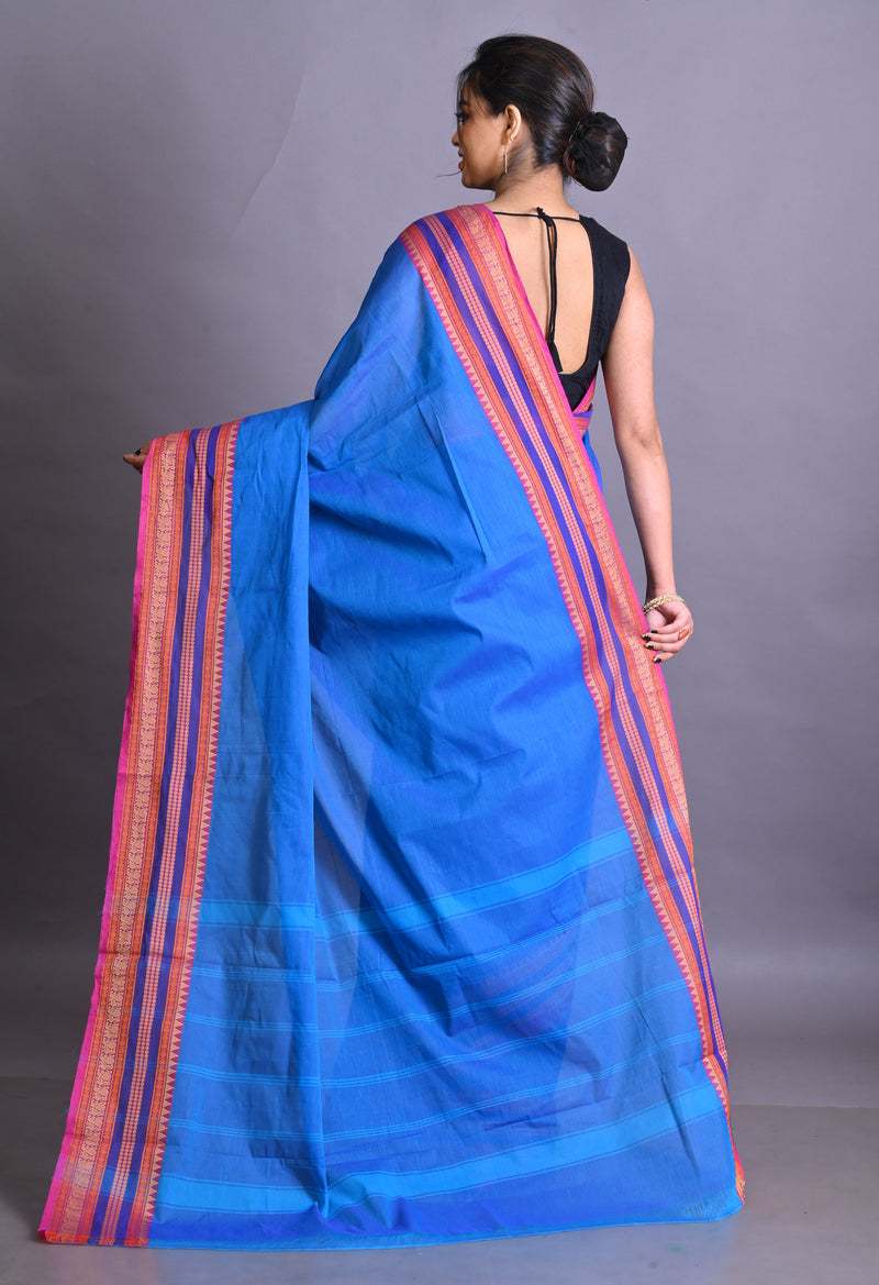 Blue Pure Pavani Handcrafted Kanchi Cotton Saree-UNM65932