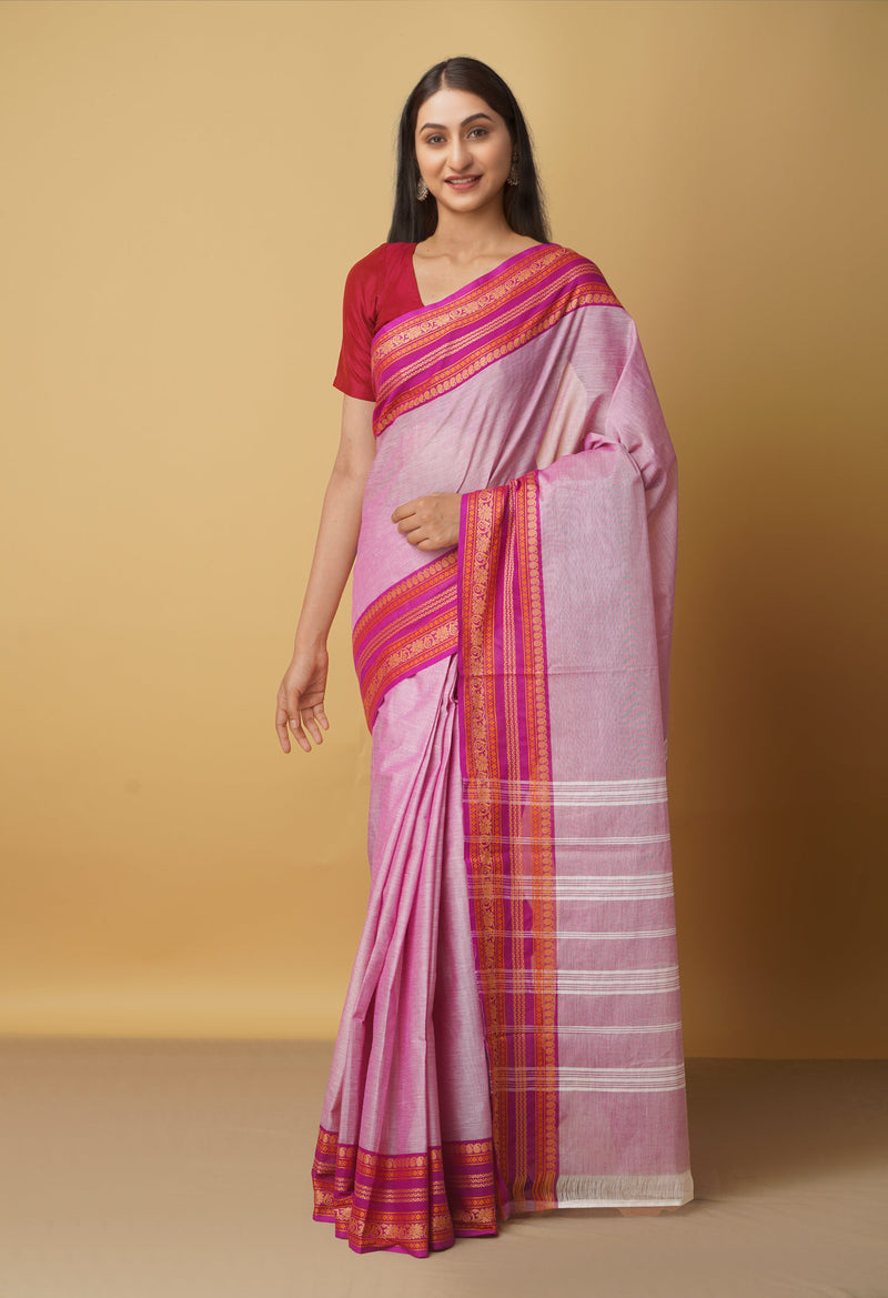 Purple Pure Pavani Handcrafted Kanchi Cotton Saree-UNM65947
