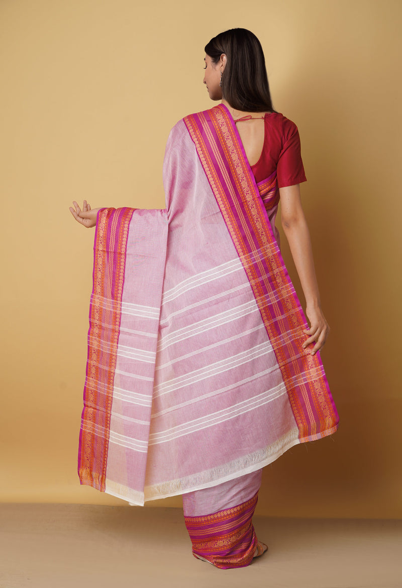 Purple Pure Pavani Handcrafted Kanchi Cotton Saree-UNM65947
