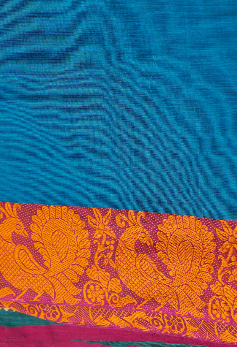 Blue Pure Pavani Handcrafted Kanchi Cotton Saree-UNM65948