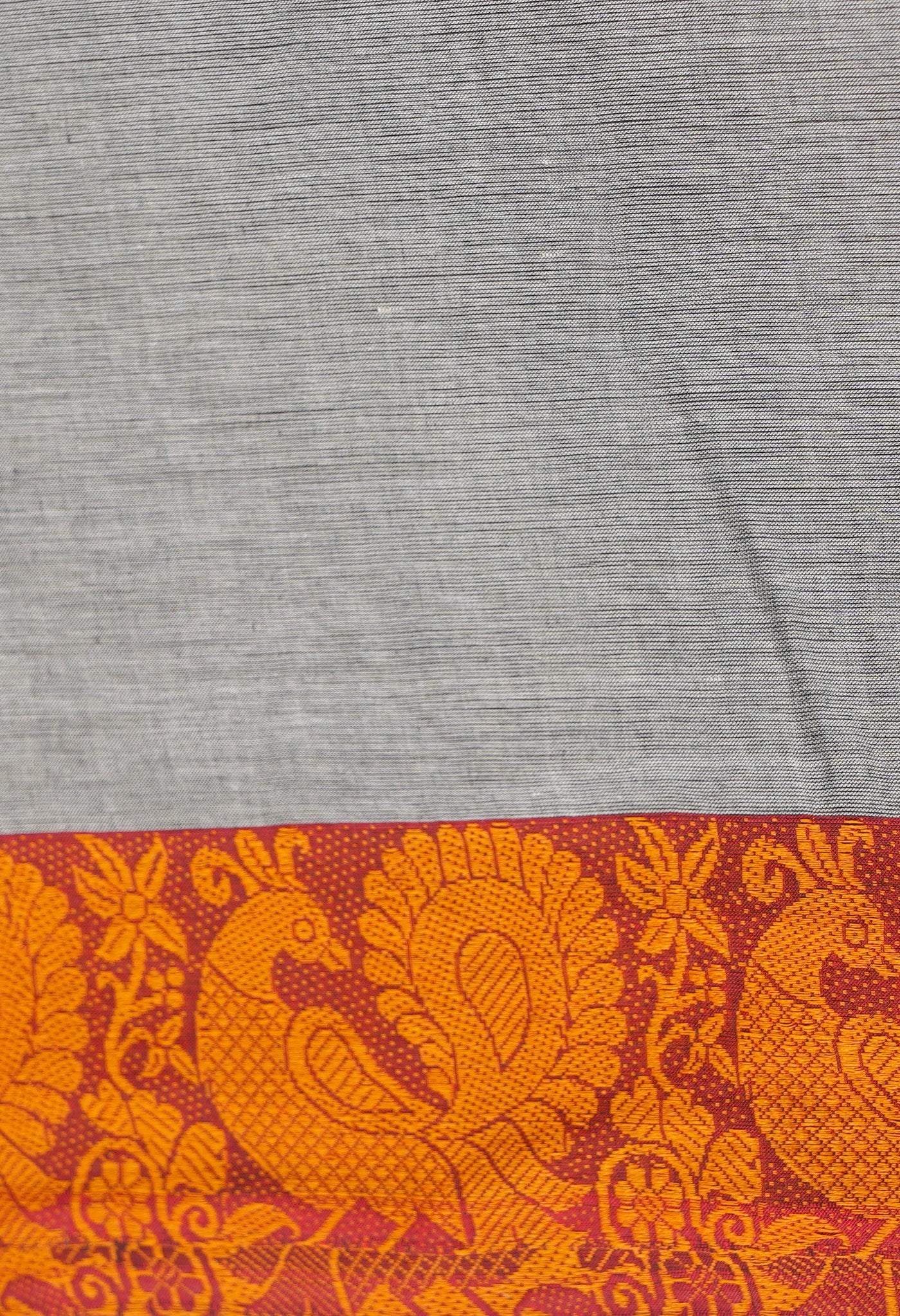 Grey Pure Pavani Handcrafted Kanchi Cotton Saree