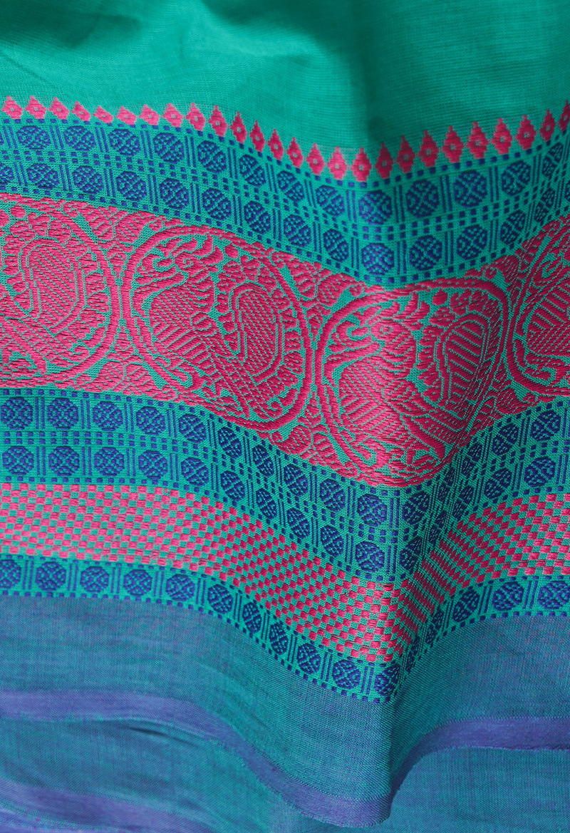 Green Pure Pavani Handcrafted Kanchi Cotton Saree-UNM66029