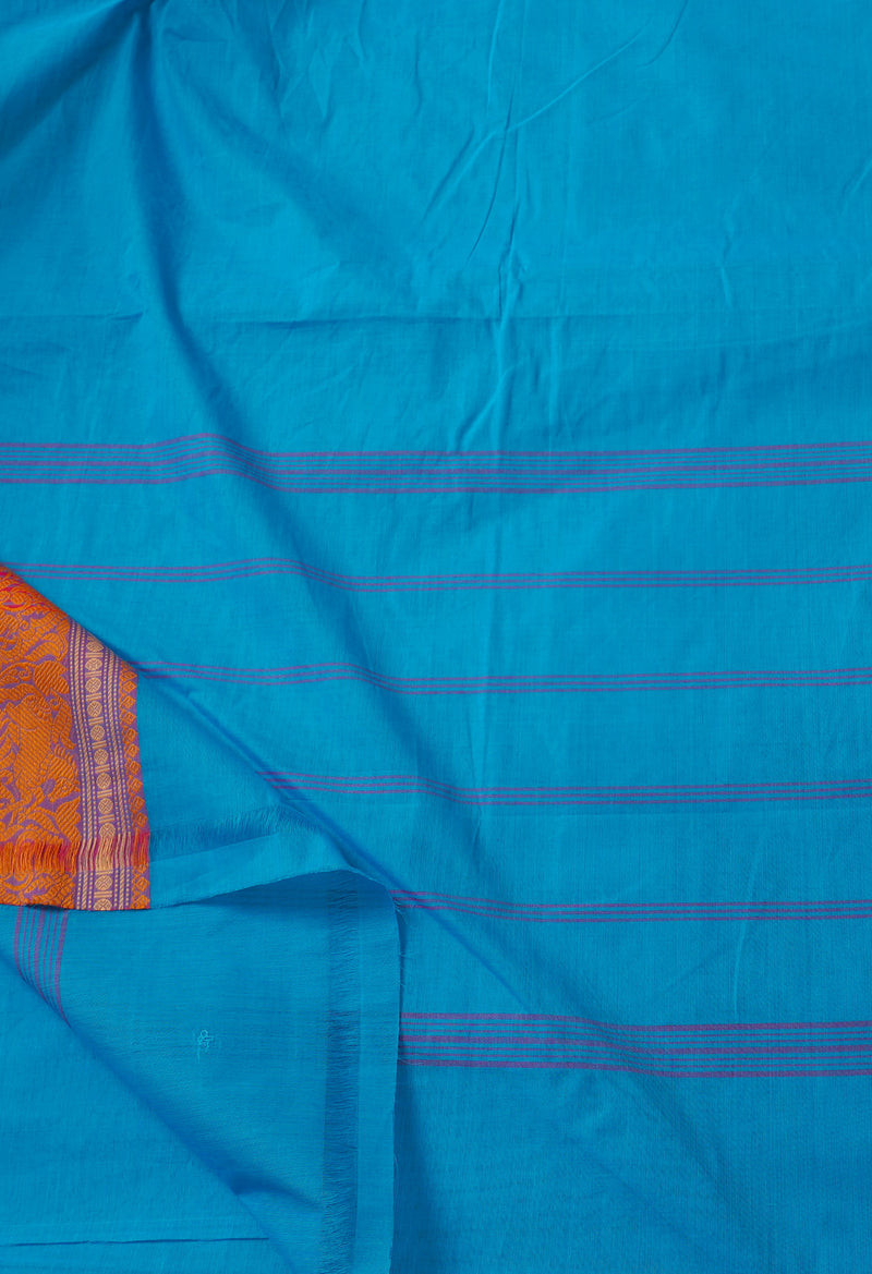 Blue Pure Pavani Handcrafted Kanchi Cotton Saree-UNM66030
