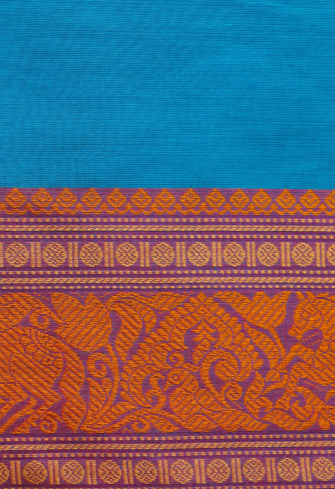 Blue Pure Pavani Handcrafted Kanchi Cotton Saree