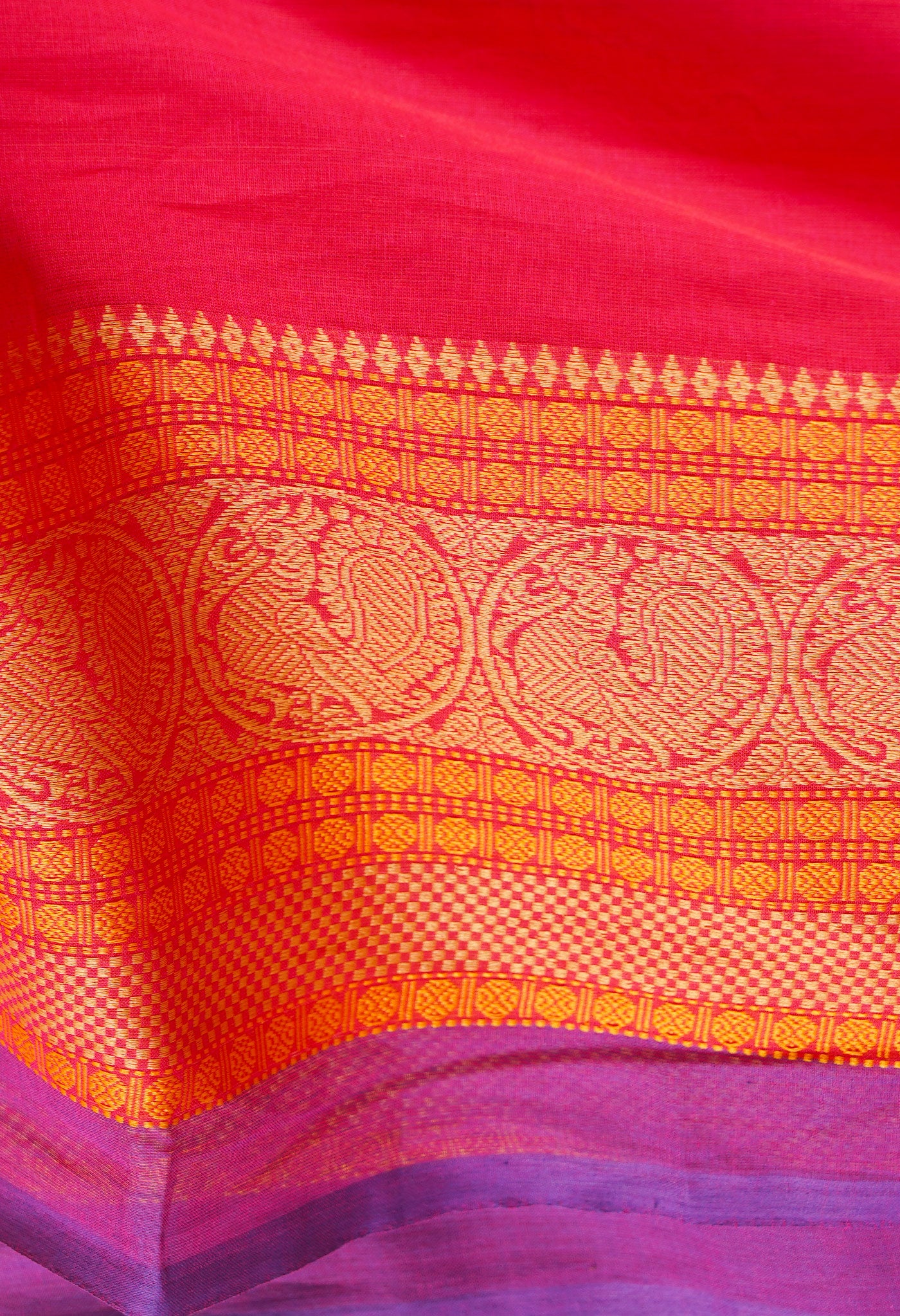 Pink Pure Pavani Handcrafted Kanchi Cotton Saree