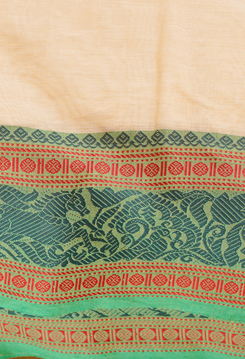 Cream Pure Pavani Handcrafted Kanchi Cotton Saree-UNM66033