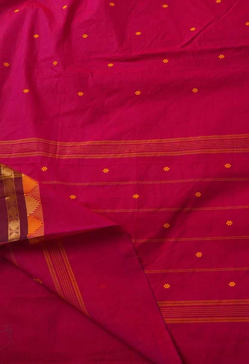 Pink Pure Pavani Handcrafted Kanchi Cotton Saree-UNM66133