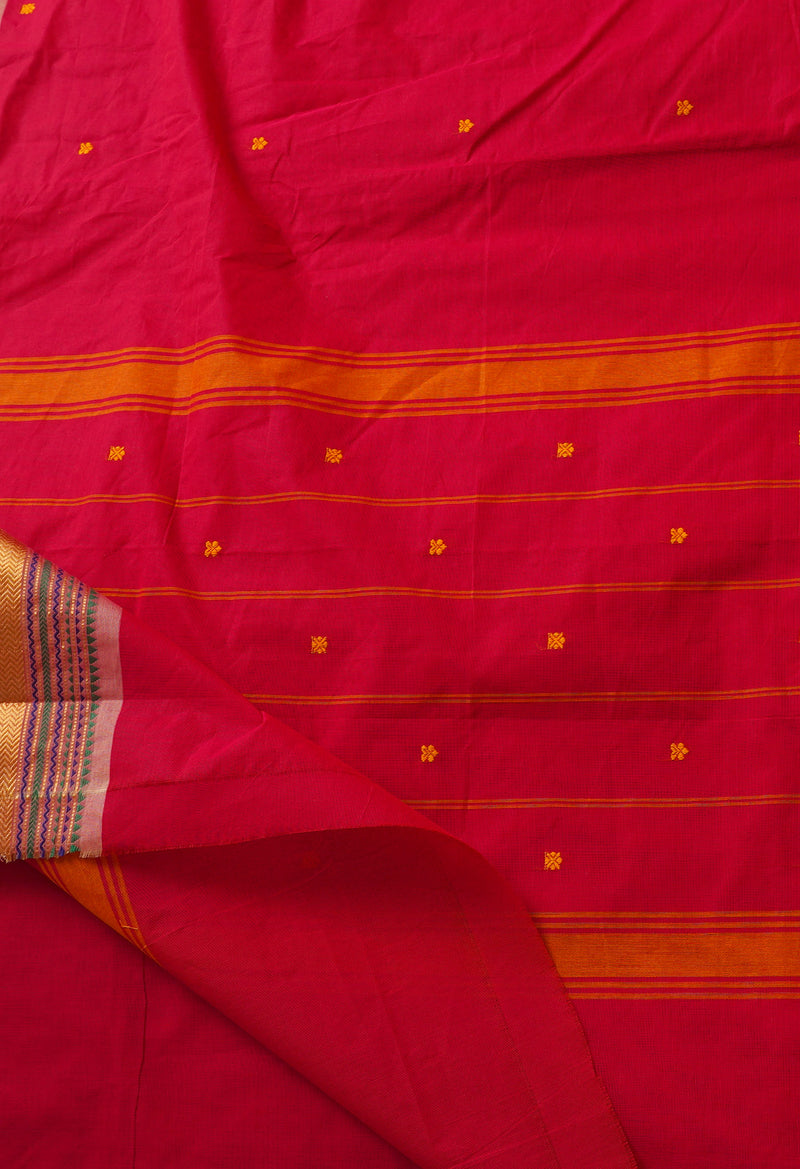 Pink Pure Pavani Handcrafted Kanchi Cotton Saree-UNM66137