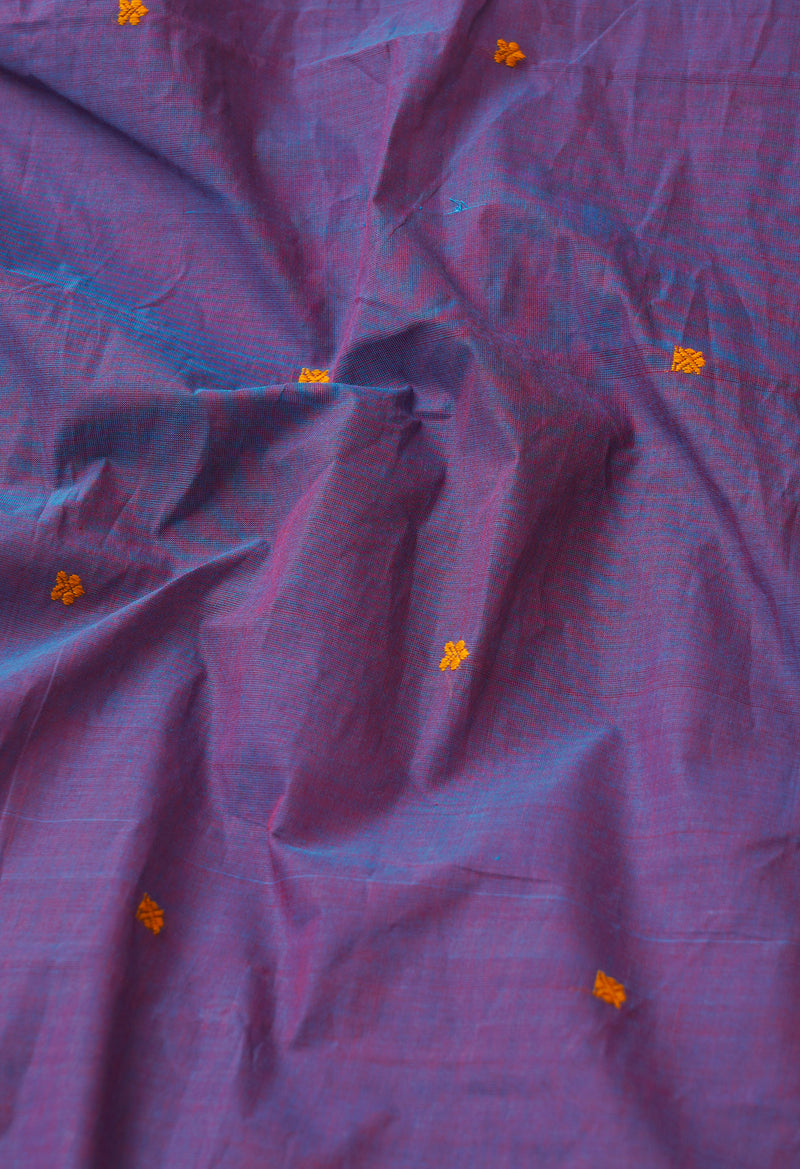 Blue-Pink Pure Pavani Handcrafted Kanchi Cotton Saree-UNM66140