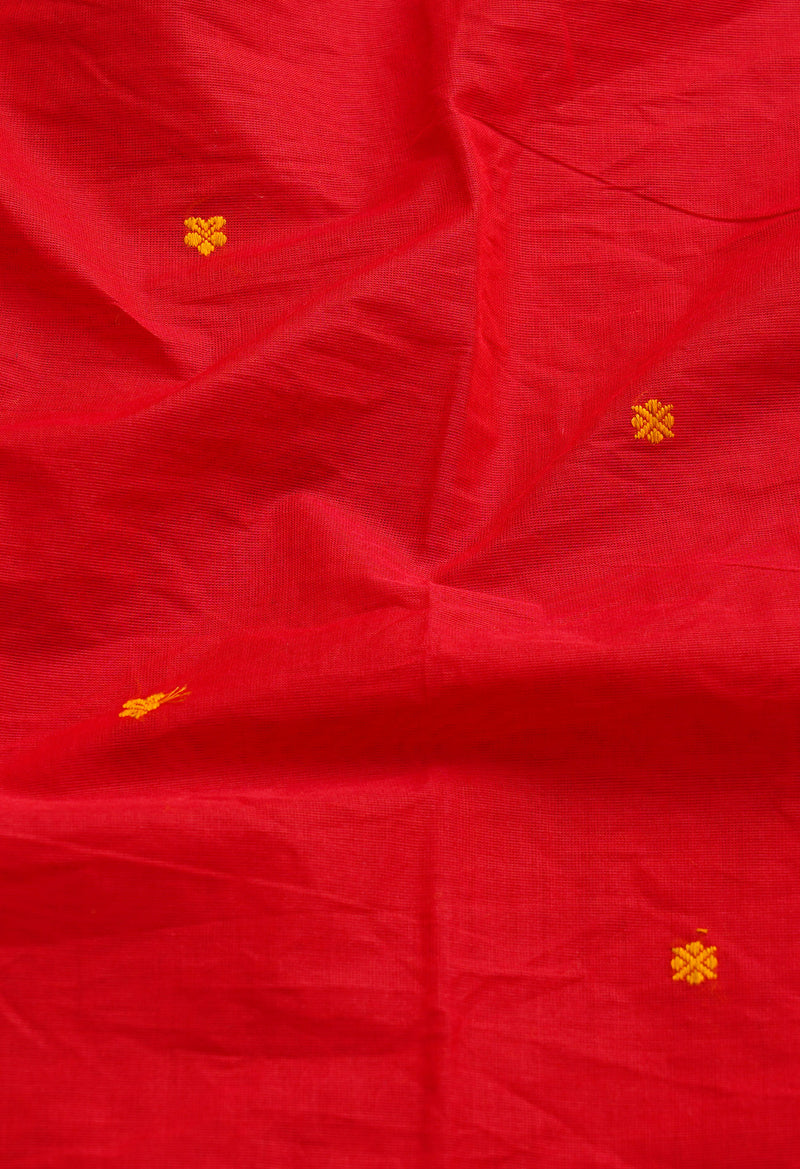 Red Pure Pavani Handcrafted Kanchi Cotton Saree-UNM66144
