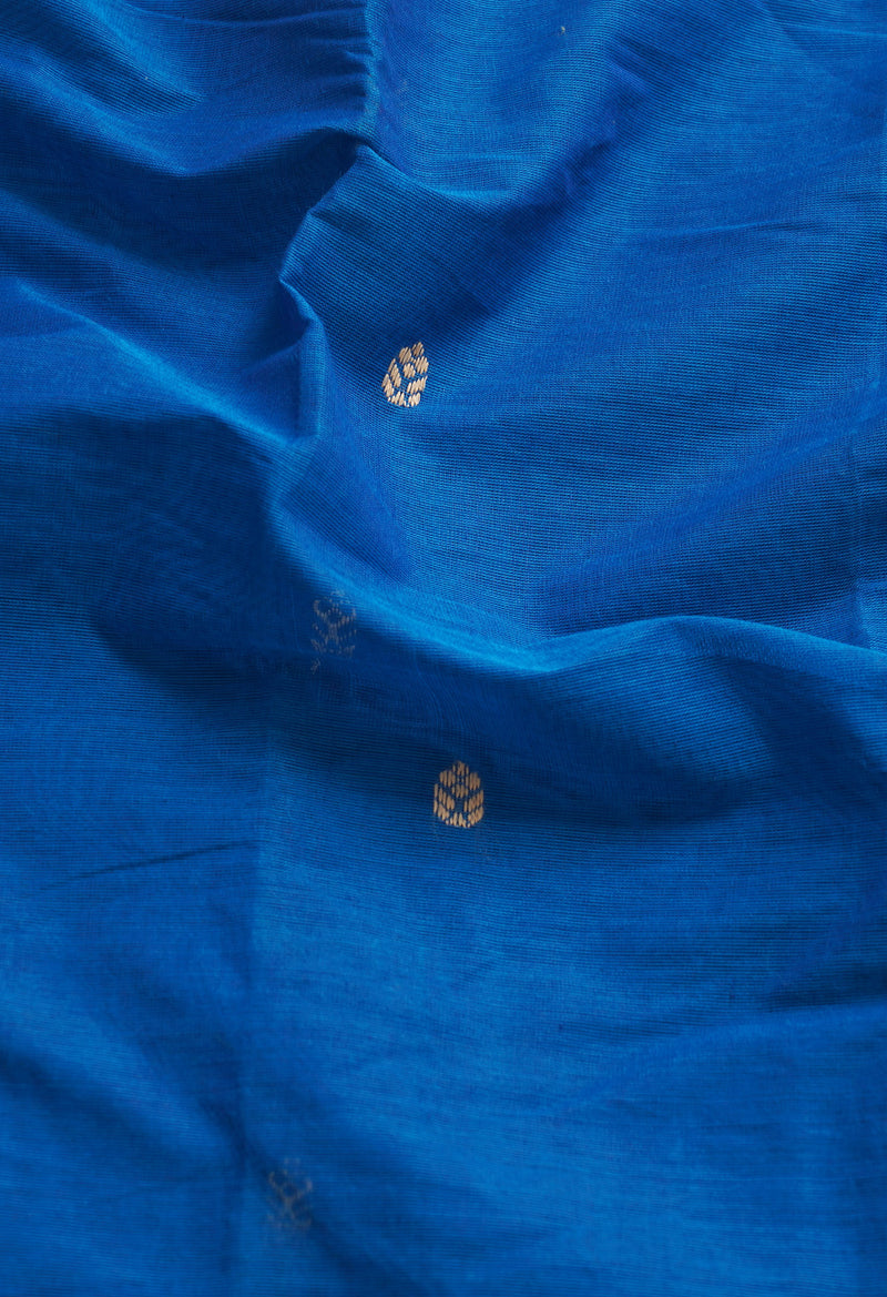 Blue Pure Pavani Handcrafted Kanchi Cotton Saree-UNM66155