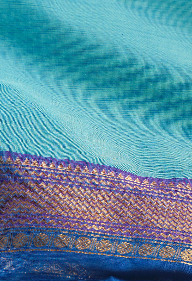 Blue Pure Pavani Handcrafted Kanchi Cotton Saree-UNM66156