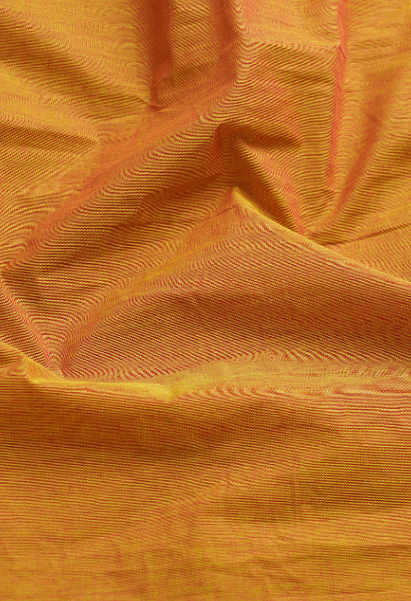 Orange-Green Pure Pavani Handcrafted Kanchi Cotton Saree-UNM66161