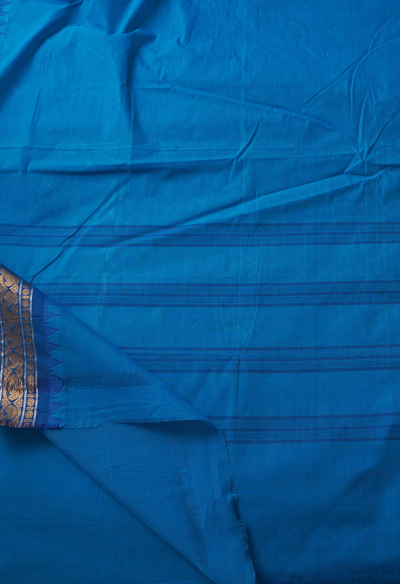 Blue Pure Pavani Handcrafted Kanchi Cotton Saree-UNM66163