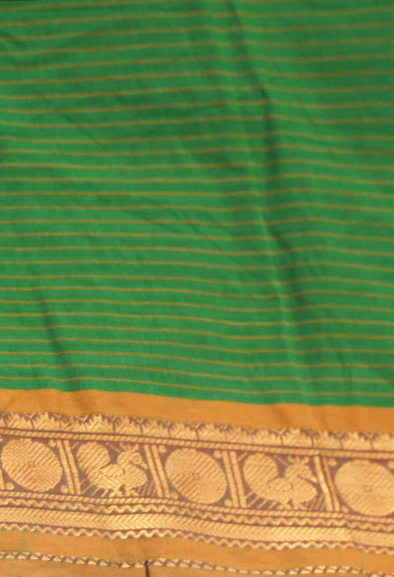 Green Pure Pavani Handcrafted Kanchi Cotton Saree-UNM66171