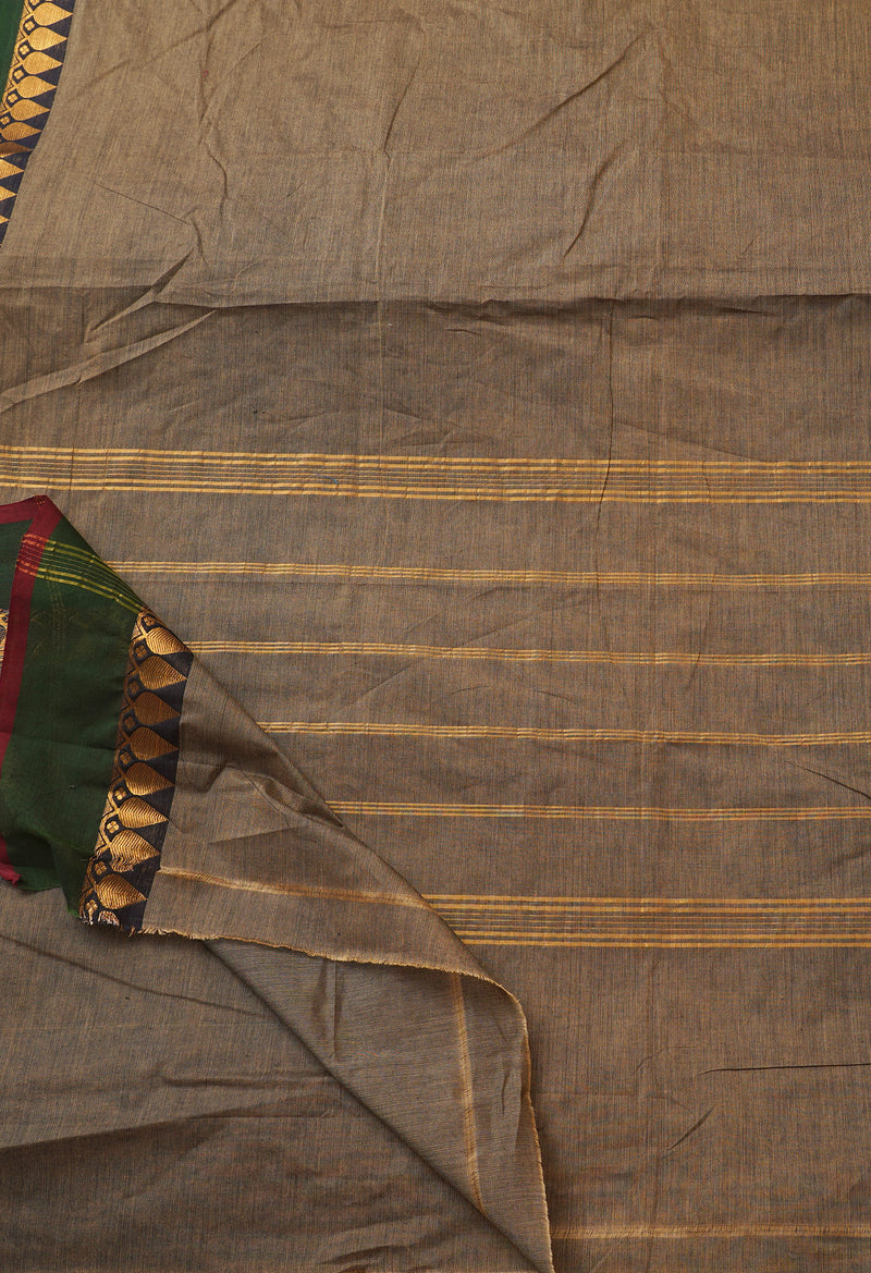 Brown Pure Pavani Handcrafted Kanchi Cotton Saree-UNM66172