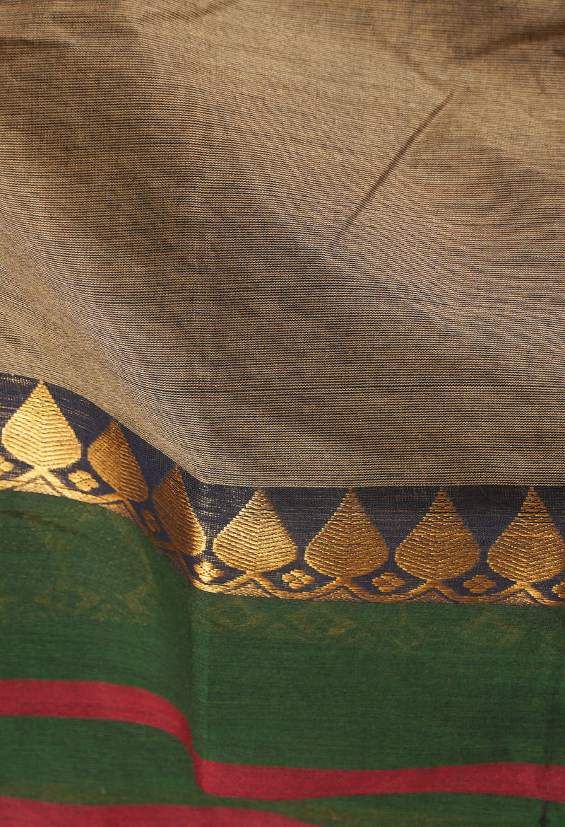 Brown Pure Pavani Handcrafted Kanchi Cotton Saree-UNM66172