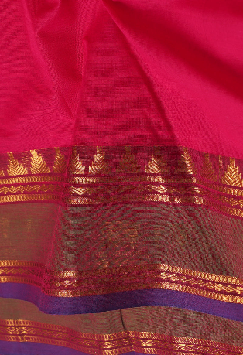 Pink Pure Pavani Handcrafted Kanchi Cotton Saree-UNM66175