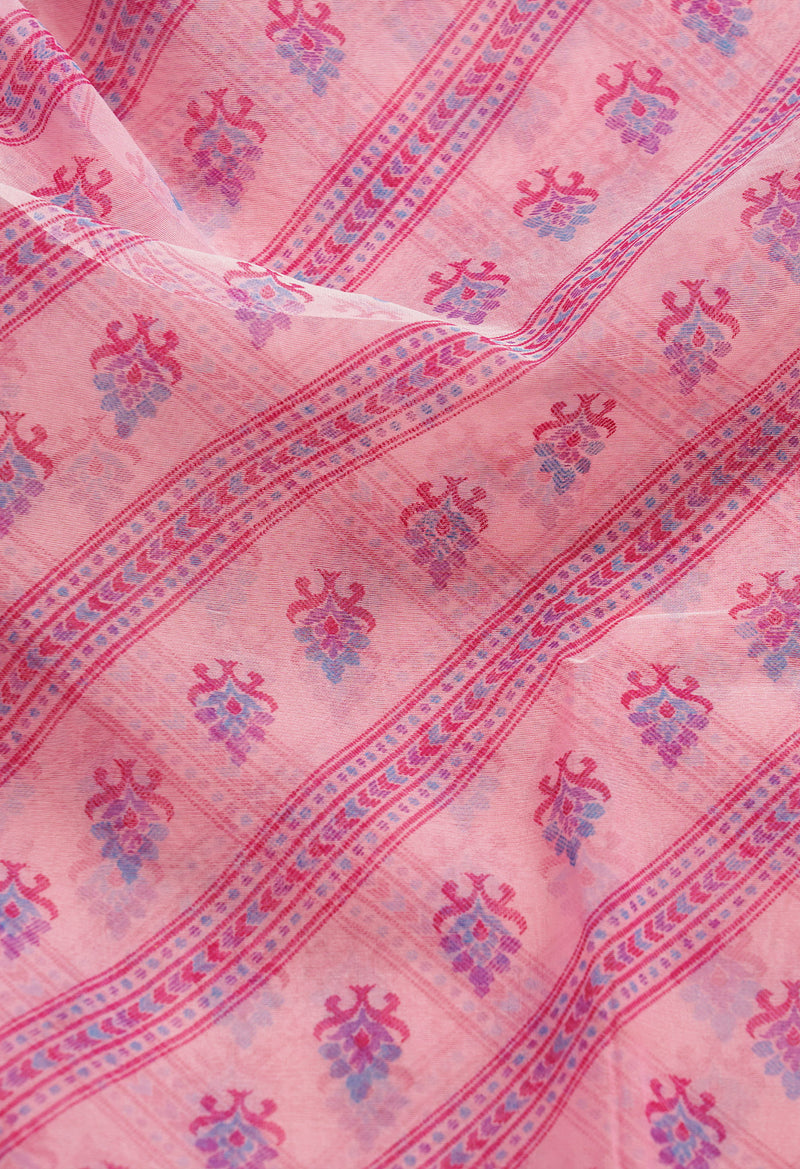 Pink  Screen Printed Organza Saree-UNM66332