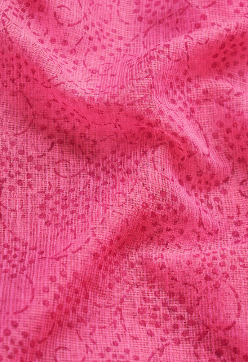 Pink Pure Block Printed Kota Cotton Saree-UNM66358