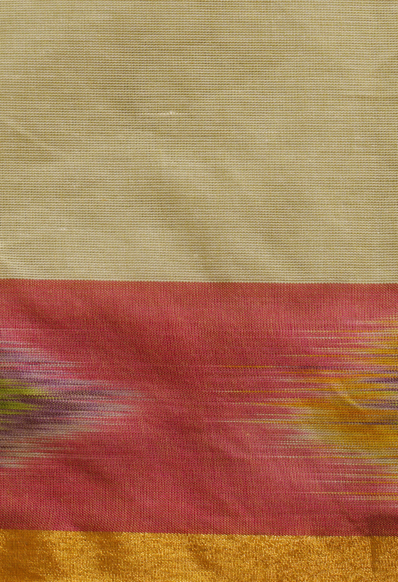 Orange Pure Handloom Chettinad Cotton Saree-UNM66433