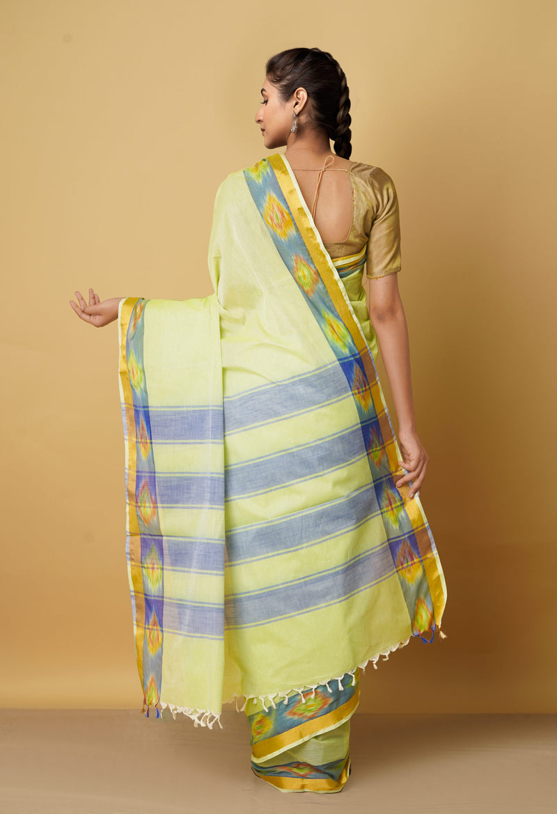 Green Pure Handloom Chettinad Cotton Saree-UNM66434
