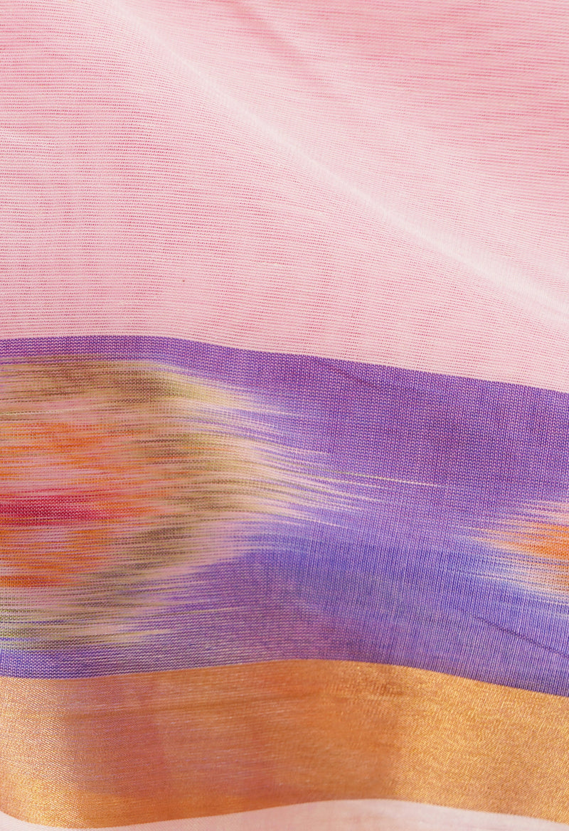 Pink Pure Handloom Chettinad Cotton Saree-UNM66435