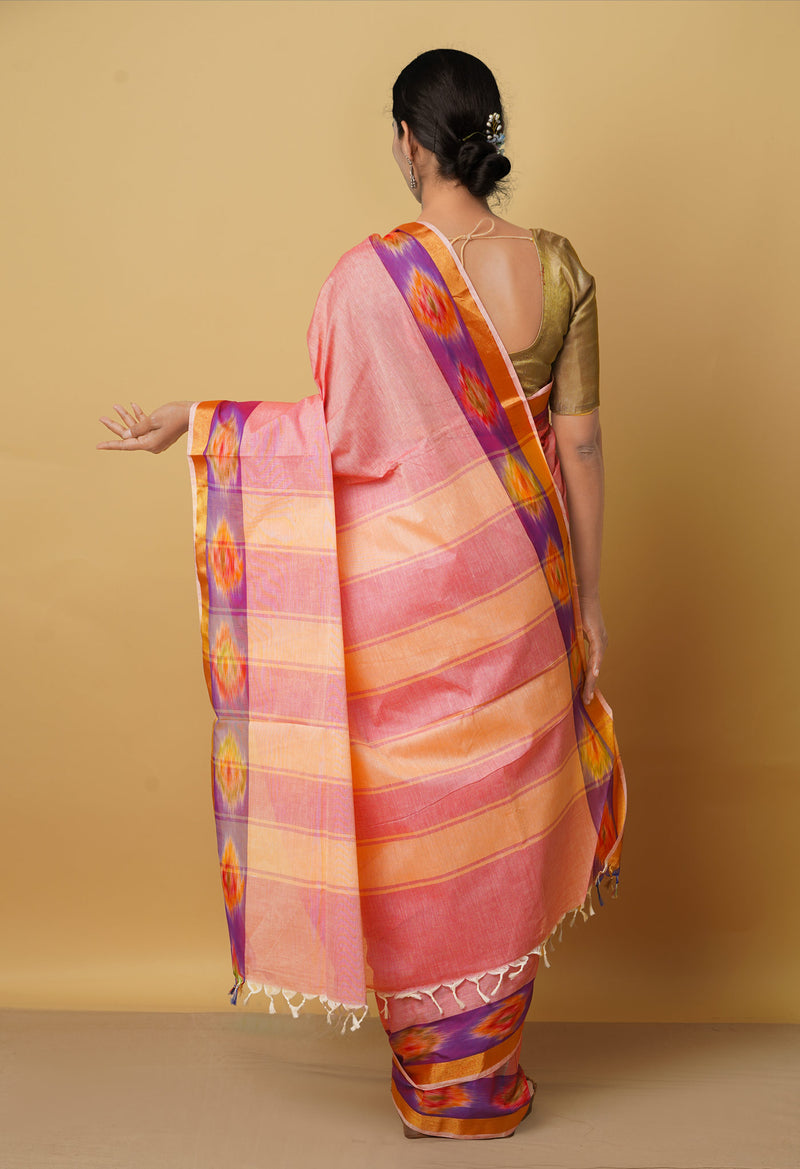 Red Pure Handloom Chettinad Cotton Saree-UNM66437