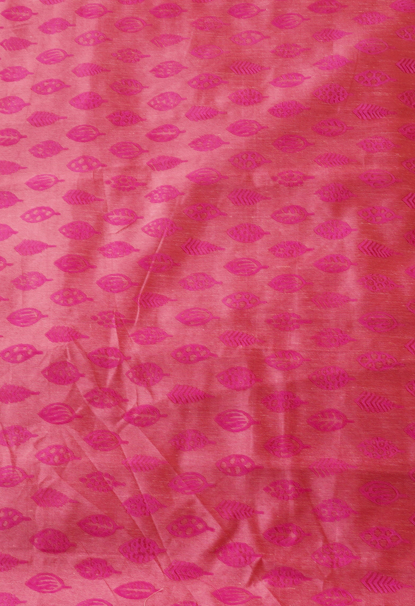 Pink  Block Printed Mysore Silk Saree-UNM66439