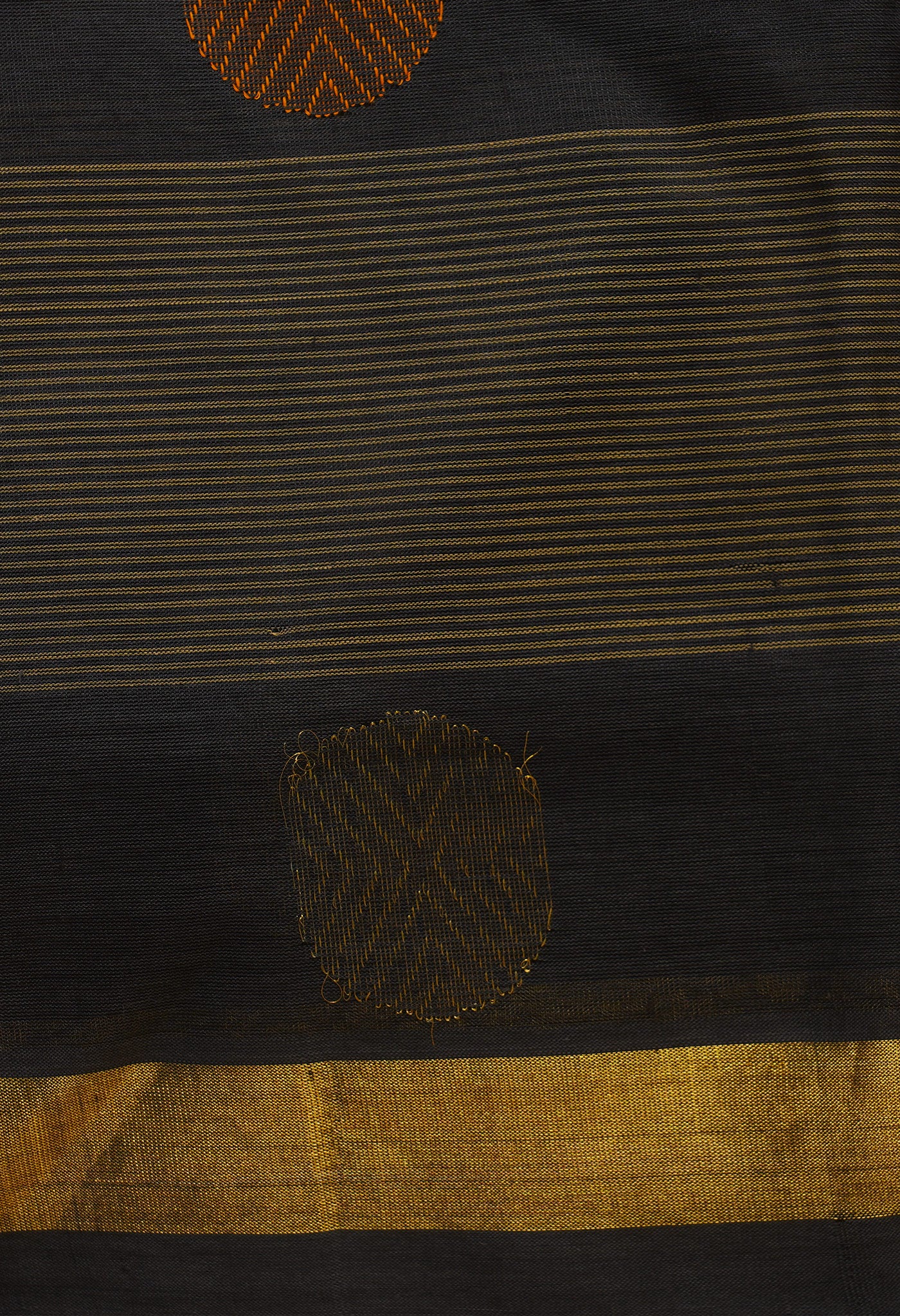 Black Pure Uppada Silk Cotton Saree-UNM66441