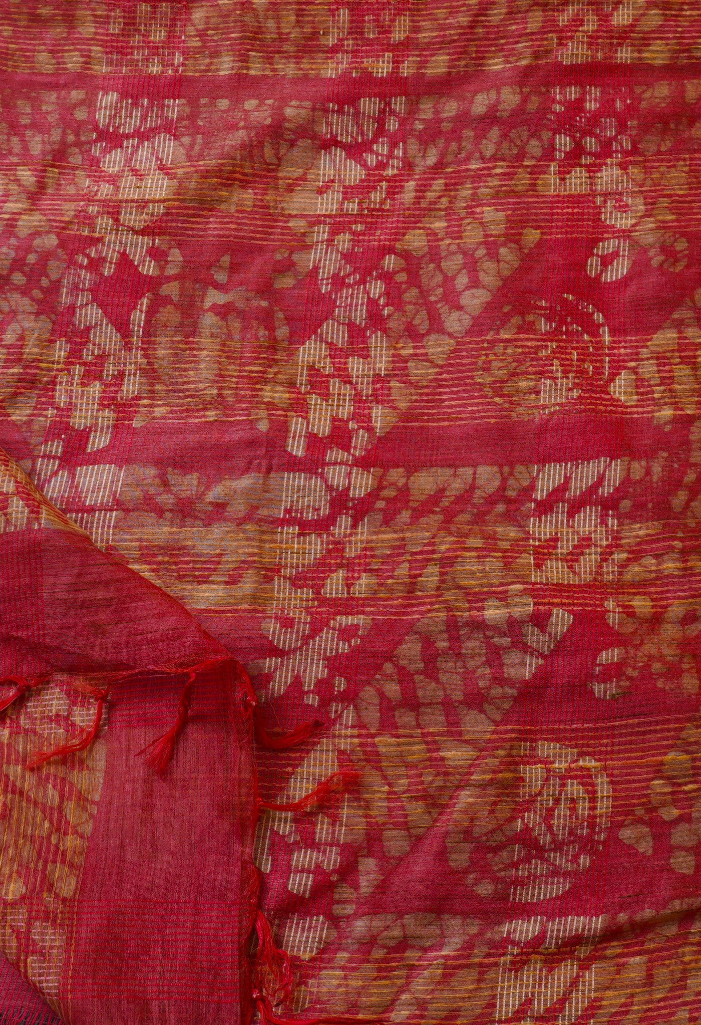 Grey-Pink Pure Batik Bhagalpuri Sico Saree-UNM66512