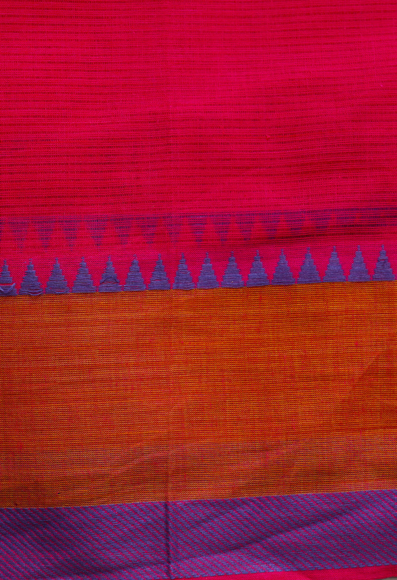Pink Pure Mangalgiri Cotton Saree-UNM66570
