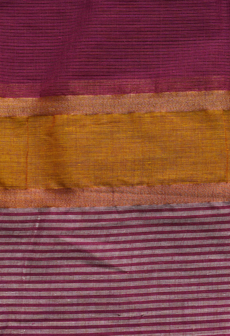 Purple Pure Mangalgiri Cotton Saree-UNM66576