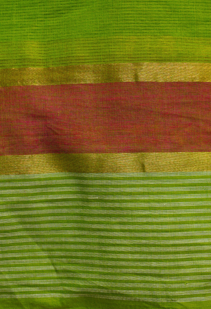 Light Green Pure Mangalgiri Cotton Saree-UNM66579