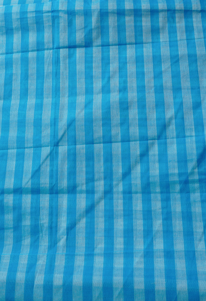 Sky Blue Pure Mangalgiri Cotton Saree-UNM66583