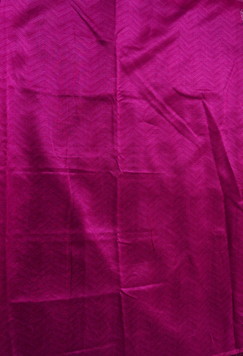 Purple  Fancy Block Printed Art Silk Saree-UNM66625