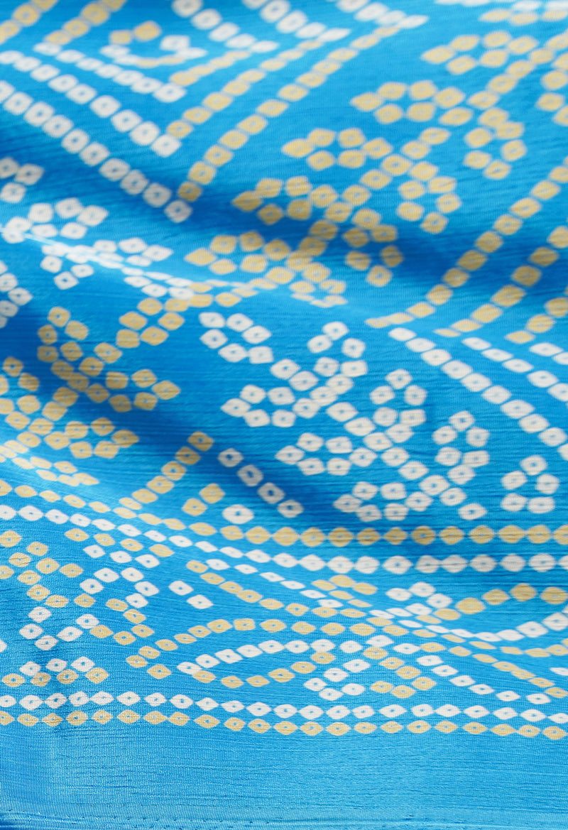Light Blue  Bandhani Crepe Soft Silk Saree-UNM66687