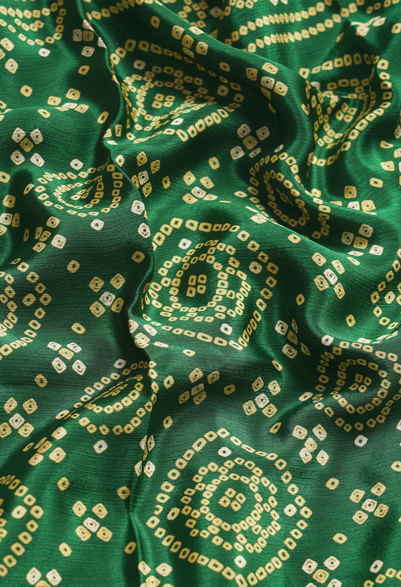 Green  Bandhani Crepe Soft Silk Saree-UNM66688